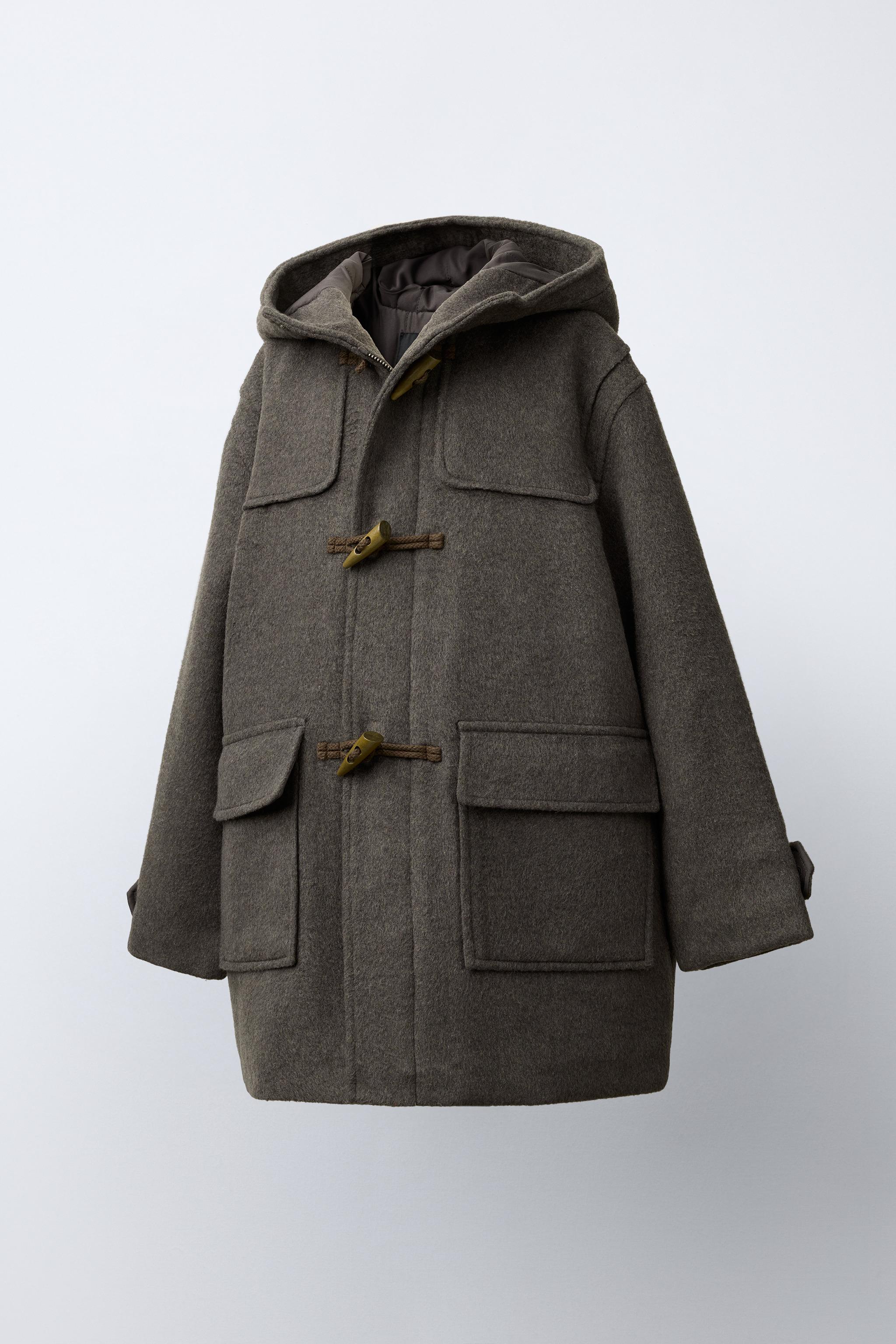 CLOTH DUFFEL COAT WITH WOOL